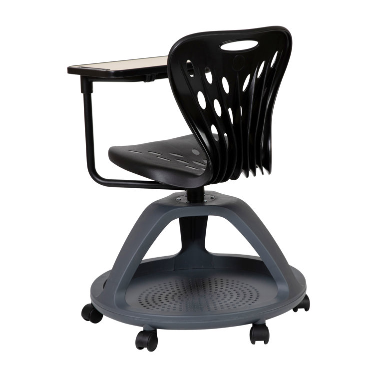 Jaynette Mobile Desk Chair 360 Tablet Rotation and Storage Cubby